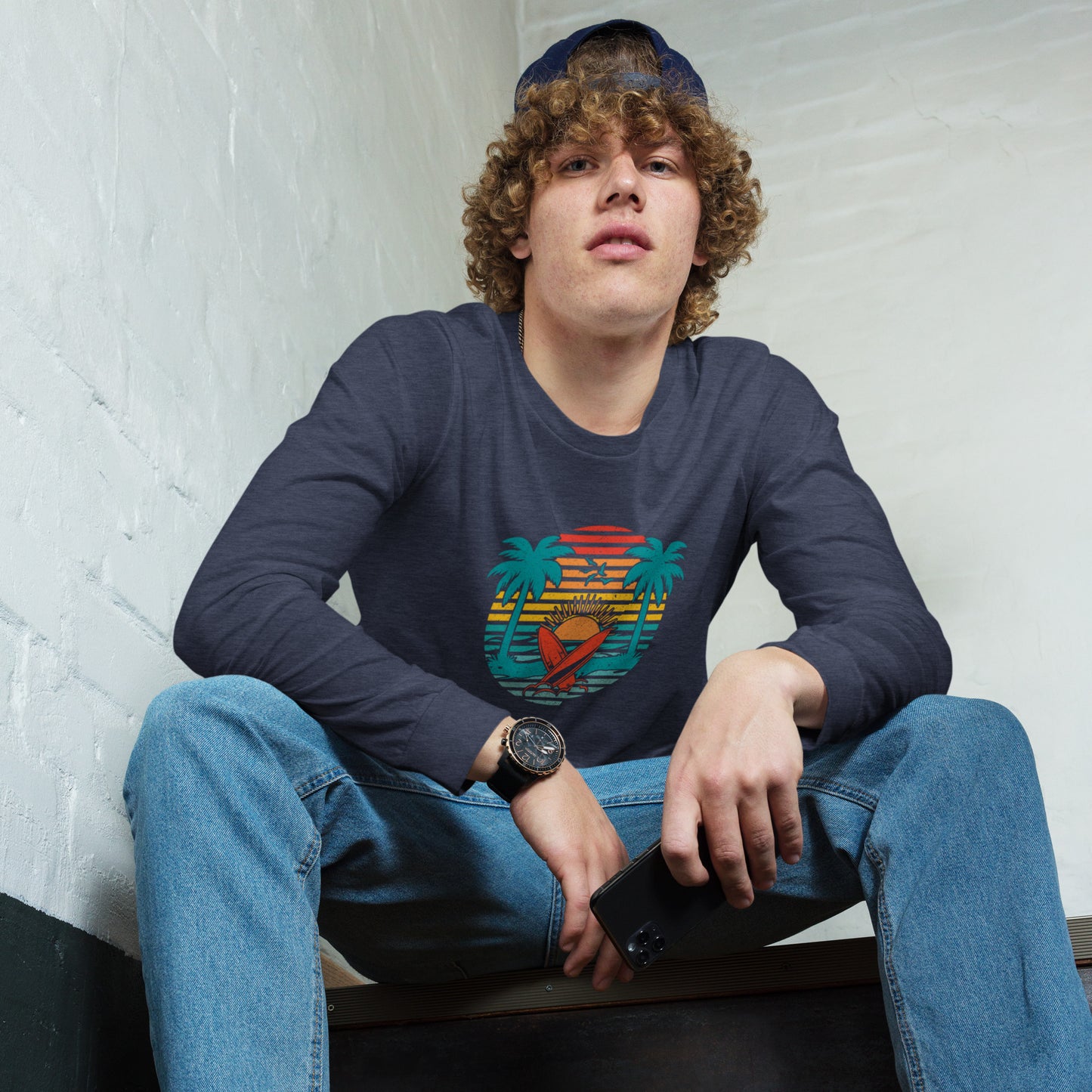 Beach Design; Unisex Long Sleeve Tee